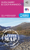 Glen Garry & Loch Rannoch OS Landranger Active Map 42 (waterproof)