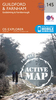 Guildford & Farnham - Godalming & Farnborough OS Explorer Active Map 145 (waterproof)