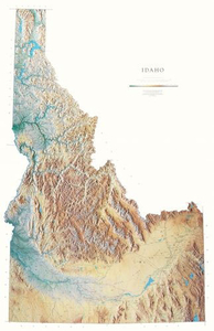 Idaho State Physical Wall Map