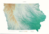 Iowa State Physical Wall Map