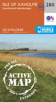 Isle of Axholme,  Scunthorpe & Gainsborough OS Explorer Active Map 280 (waterproof)