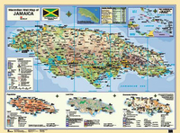 Jamaica Wall Map LAMINATED