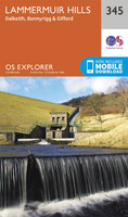 Lammermuir Hills - Dalkeith,  Bonnyrigg & Gifford OS Explorer Map 345 (paper)