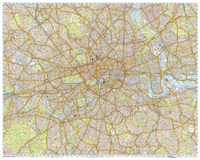 London Knowledge A-Z Wall Map LARGE LAMINATED 2-Sheets
