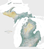 Michigan State Physical Wall Map