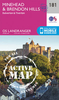 Minehead,  Brendon Hills,  Dulverton & Tiverton OS Landranger Active Map 181 (waterproof)