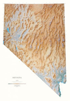 Nevada State Physical Wall Map