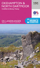 Okehampton,  North Dartmoor,  Crediton & Bovey Tracey OS Landranger Map 191 (paper)