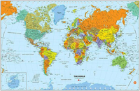 Peel,  Stick and Move - World Map - Small