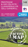Presteigne & Hay-on-Wye OS landranger Active Map 148 (waterproof)