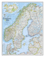 Scandinavia NGS Classic Wall Map ENCAPSULATED
