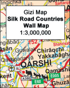 Silk Road Countries Wall Map