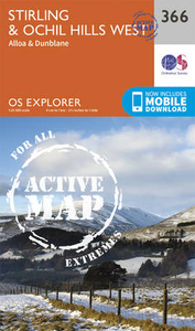 Stirling & Ochil Hills West - Alloa & Dunblane OS Explorer Active Map 366 (waterproof)