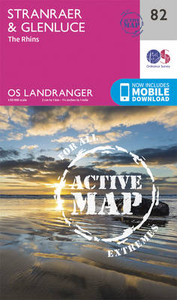 Stranraer,  Glenluce & The Rhins OS Landranger Active Map 82 (waterproof)