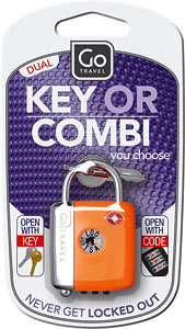 TSA Accepted Dual Lock,  Combination and Key Opening