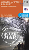 Wolverhampton & Dudley - Stourbridge & Kidderminster OS Explorer Active Map 219 (waterproof)