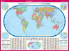 World Eckert IV Projection OS Wall Map LAMINATED