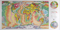 World Geological Wall Map LARGE,  PLASTIC-COATED