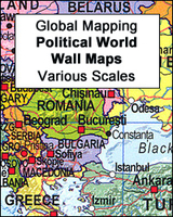 World Global Mapping Political Wall Map LARGE ENCAPSULATED