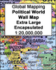 World Global Mapping Political Wall Map X-LARGE ENCAPSULATED