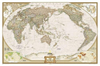World NGS Executive Pacific-Centered Wall Map LARGE ENCAPSULATED