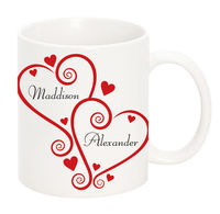 Personalised Two Hearts Mug