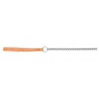 Ancol Medium Weight Chain with Tan Leather Dog Leads - 82cm Small