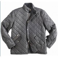 Barbour Mens Powell Black Quilted Jacket (Colour: Black,  Size: L)