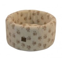 Danish Design Paw Print Sherpa Fleece Cat Bed (Size: 50cm)