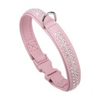 Ferplast Lux Diamante Pink Collar (19cm - 35cm) - Dog Collars & Leads (Colours: Pink,  Size: XXS)