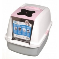 Hagen Catit Hooded Cat Litter Pan Pink (Size: Each)