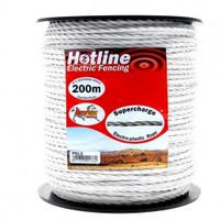 Hotline Supercharge Rope 200m x 6mm for Electric Fencing (Size: Each)
