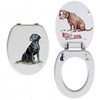 LooPrints Smiling Lab Wooden Toilet Seat (Size: Each)