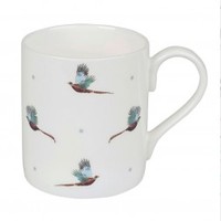 Sophie Allport Flying Pheasant White Mug (Colour: Green,  Size: One Size)