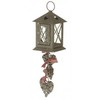 TOBS Grey Lantern With Wicker Hearts (Size: Each)