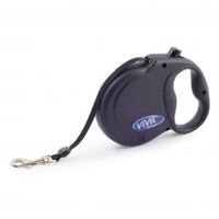 Viva Black Retractable Dog Lead (Colour: Black,  Size: M)