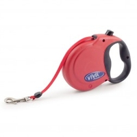 Viva Red Retractable Dog Lead (Colour: Red,  Size: S)