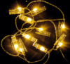 10 Peg Card-Holder Lights with Warm White LEDs