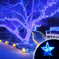 100 Connectable Blue LED Star Lights on Rubber Cable