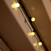 100 Connectable Warm White LED Globe Lights on Rubber Cable