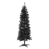 120cm Deluxe Black Hinged Tree With 214 Tips