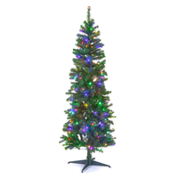 120cm Pre-Lit Deluxe Green Tree With 100 Multi-Coloured LEDS