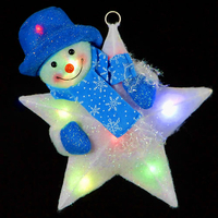 12in/31cm Battery Operated Illuminated Snowman Star