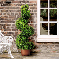 135cm Swirling Spiral Leaf Effect Topiary Potted Tree
