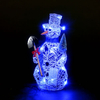 14in/36cm Silver Wire Snowman with Shovel and 17 Static Blue LEDs