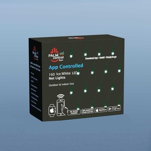 160 Palm Control Ice White App Controlled Net Christmas Lights