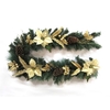 180cm Garland With Gold Poinsett,  Gold Leaves and Gold Glitter