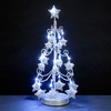 18in Silver Wire Christmas Tree with Stars & 16 White LEDs