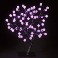18in/45cm Outdoor S-Shaped Globe Tree with 64 Stunning Pink LEDs