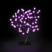18in/45cm S-Shaped Hot Pink LED Globe Tree